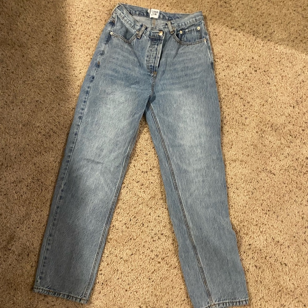 Princess polly asymmetrical straight leg jeans